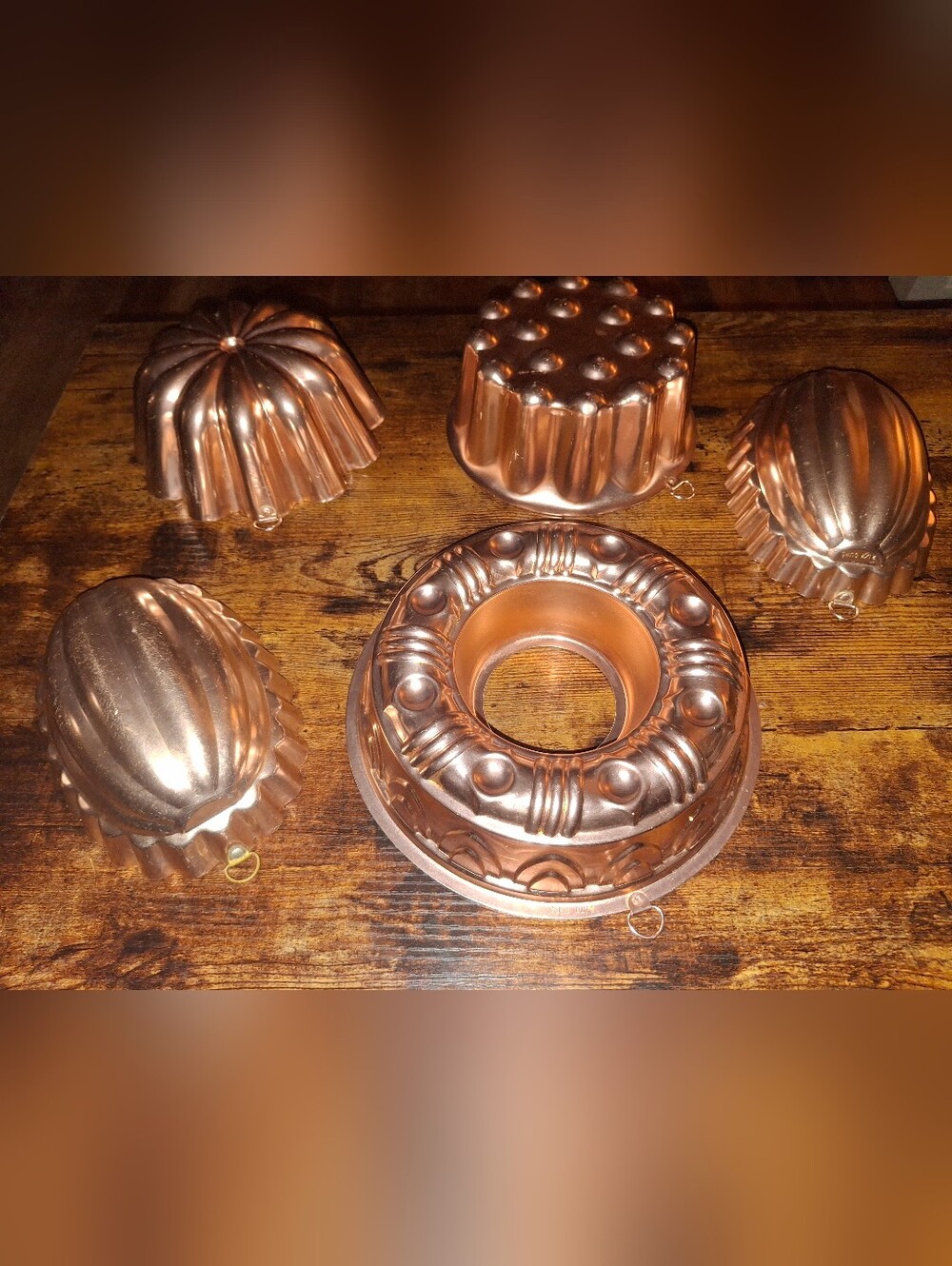 Vintage Copper Tone Molds 5 Pieces